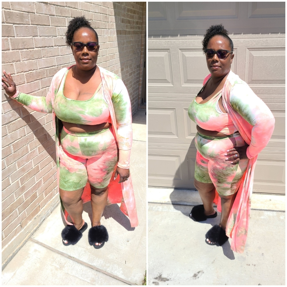 Tye dye 3 piece short set